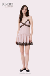 Rose Black Pink Sleeveless Dress