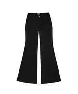 BUTTON LOW BOOTS-CUT PT BLACK