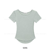 リリンUネックベーシックラウンド半袖Tシャツ