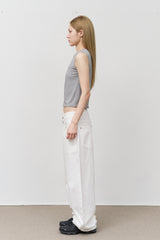 Button-fly Curved Pants