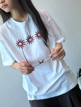 スリー サン タトゥー レタリング オーバーサイズドTシャツ 3カラー