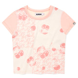 ブーケガールグラフィックカラーミックススリムフィットTシャツ [アイボリー]
