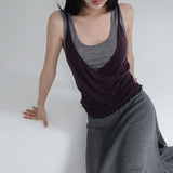 [Elonti] Ribbed Wave Wrap Sleeveless Top - 6 Colors