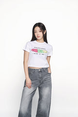 25SS サークルフレームロゴクロップショートスリーブTシャツ ホワイト