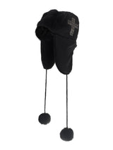 cross stud fur trapper hat