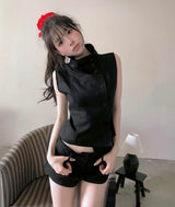 diarc black button sh / bl