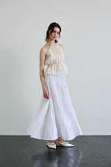 PEARL HALTERNECK TOP / IVORY