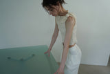 Linen belted pants_ivory