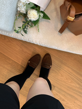Beige Ribbed Long Knee Socks