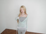 pleats mesh shirrin  top(3 color) 