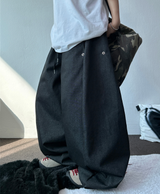 スナップデニムバルーンロングパンツ💙🖤2カラー
