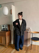 [unisex] カンボフウォッシュ加工オーバーボンバージャケット