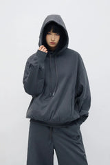 グレーフーディーセットエンブロイダードトラックスーツ