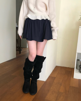 ボルディアバターシャーリングプラムミニスカート