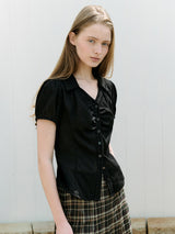 SLIM COLLAR BLOUSE BLACK