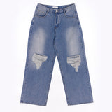 Pio Damaged Washed Denim Pants