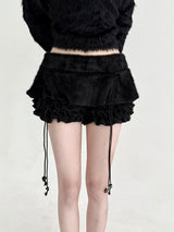 1544. Fur layered cancan string mini sk (2color)