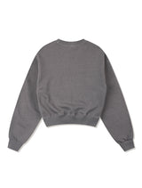 Women's Bear Friends Pigment Smokey Cropped Sweatshirt Light Gray (FCF1TS206W)