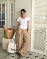 "ONLY" レタリングUネックショートスリーブTシャツ