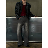 [S/S] Leather crop jacket