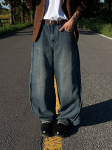 Beldin Pintuck Wide Denim Pants S M L (2 Colors)