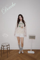 white bow A-line mini skirt