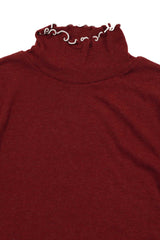 Frill Basic Turtleneck [Wine]