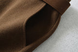 Modern Belted Wool Mini Skirt