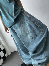 Johnsy Carpenter Balloon Fit Elastic Waist Denim Pants 3color