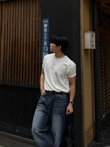 Damage straight denim pants