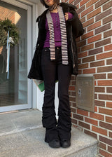 WARM SHIRRING BOOTS CUT PANTS