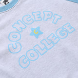 Hand logo Raglan Sweatshirt / Ash Gray-Skyblue [Women]