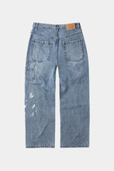 エイジスプラッターカーペンターデニムパンツ(Washed Blue)