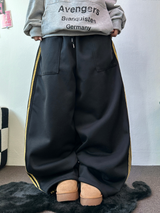 FLEECE❤TRACK BIG POCKET LONG WIDE BALLOON PANTS 🖤🩶💛4COLOR