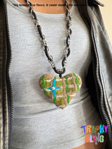 Felt Heart Long Chain Necklace