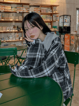 ウェイクチェックフードシャツ