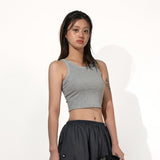 BLACK TAPE VOLUME BRA TOP - GREY