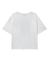 ピックグラフィック レギュラーフィット セミクロップドTシャツ オフホワイト