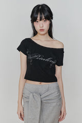 ペタラインレースTEE black