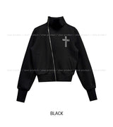 Tay Cross Stud Unbalanced Zip-Up