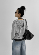 [MADE] ウィスリングスナップボタンフード長袖Tシャツ
