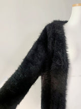 Katsumi Loose-Fit Fur Cardigan (Black)