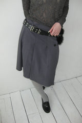 cut out wrap pleated skirt