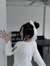 flowy リボンヘアーシュシュ (2color)