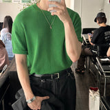 LMN Luton Daily Silket Hatch Round Short Sleeve Knitwear (8 colors)