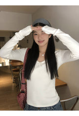 パールボウVネック長袖Tシャツ
