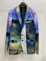 Blue Printed Suit