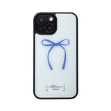 ribbon glossy glass bumper case (blue)