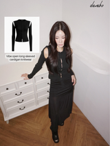 Vibe open long-sleeved cardigan knitwear
