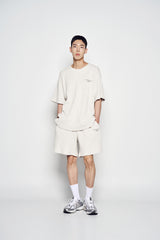 25SS EMBO LOGO WAFFLE SHORT SLEEVE T-SHIRT IVORY